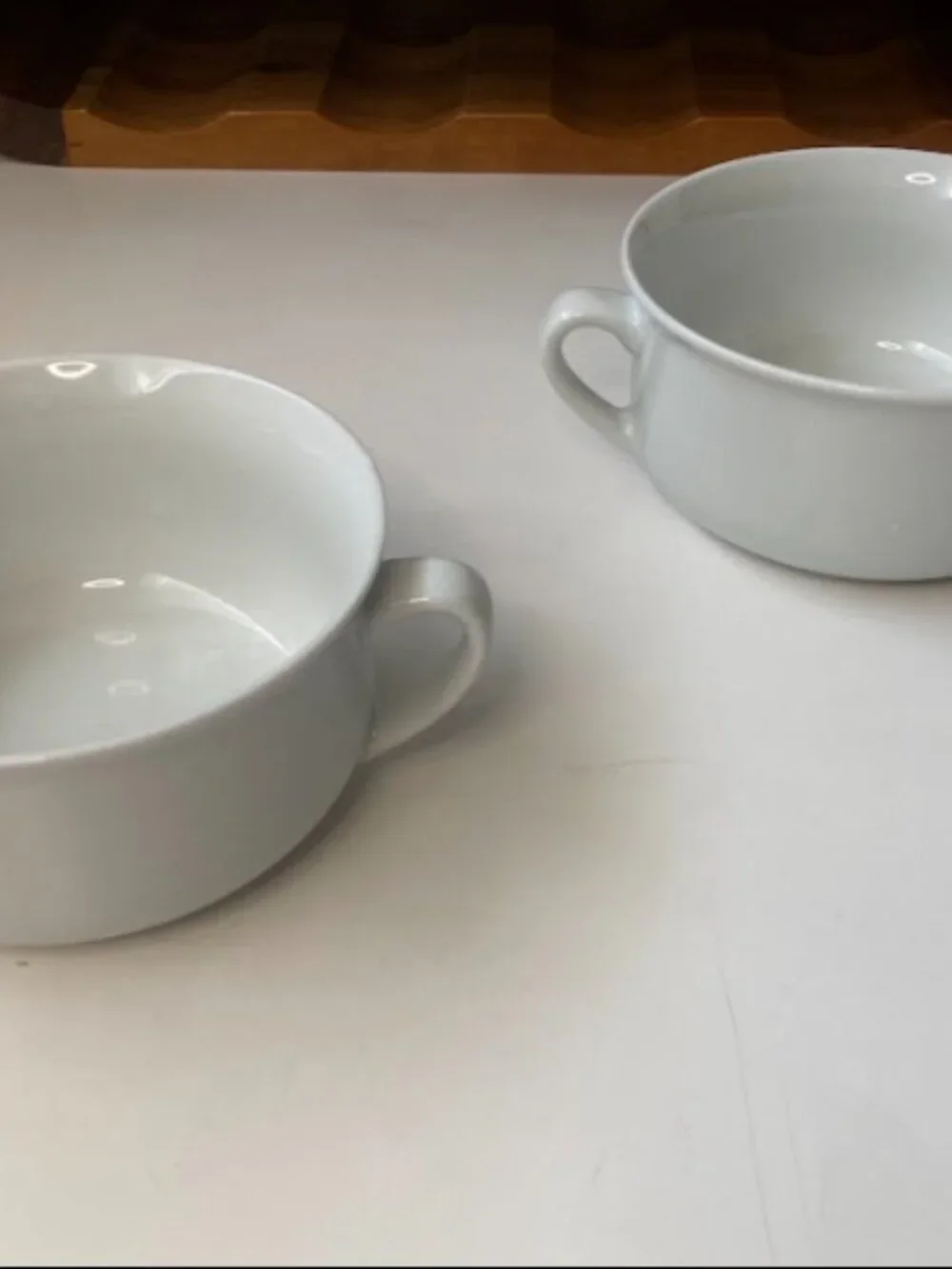 Williams Sonoma Everyday White Porcelain Double Handle Soup Bowls
